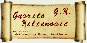 Gavrilo Miltenović vizit kartica